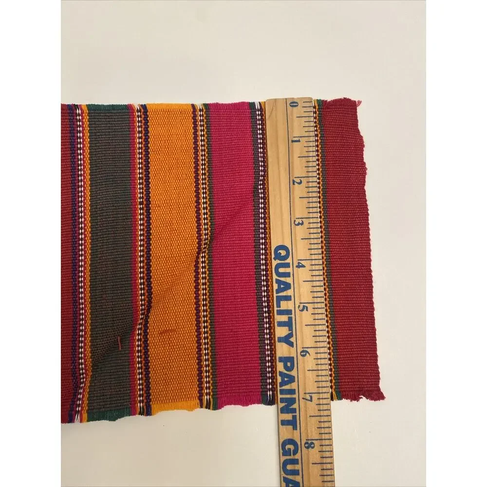 Ethnic Southwestern Fabric Cloth Placemats, Napkins W/ Rings Colorful Striped